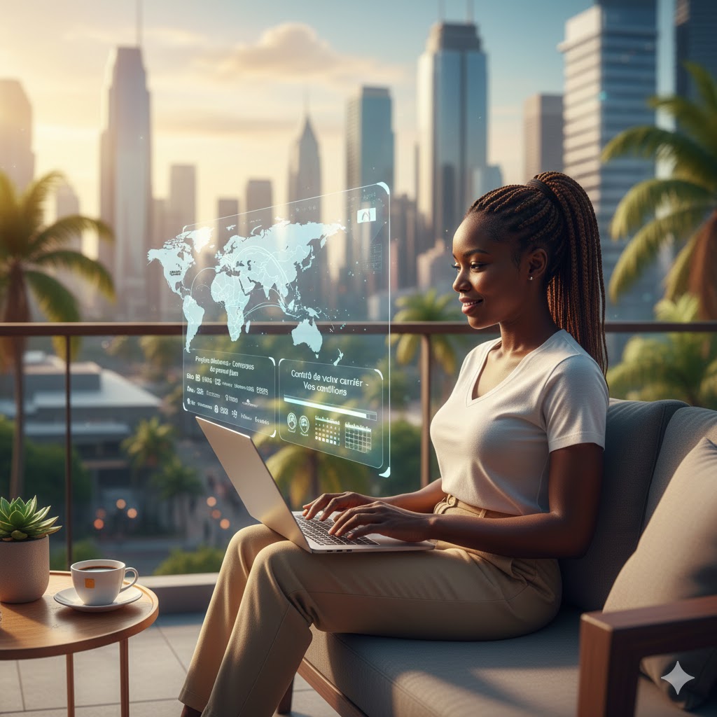 Freelancer working on laptop